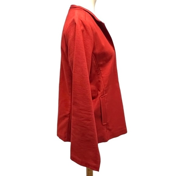 Eileen Fisher Cotton Blend Stand Collar Button Front Textured Blazer Women Large - Picture 7 of 12